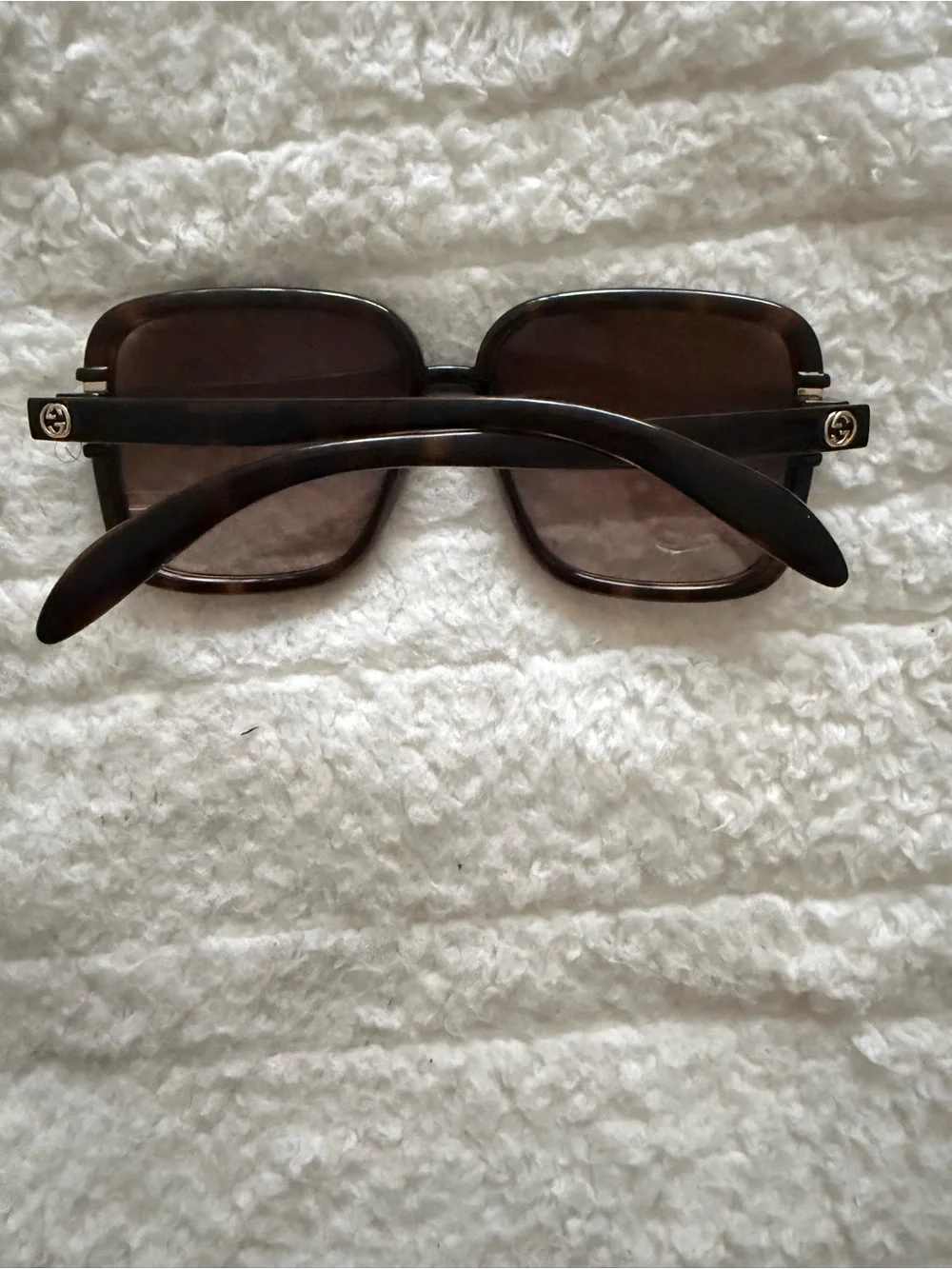 Gucci Women’s Shiny Dark Havana Acetate Sunglasses - Designer Eyewear